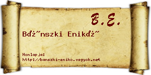 Bánszki Enikő névjegykártya